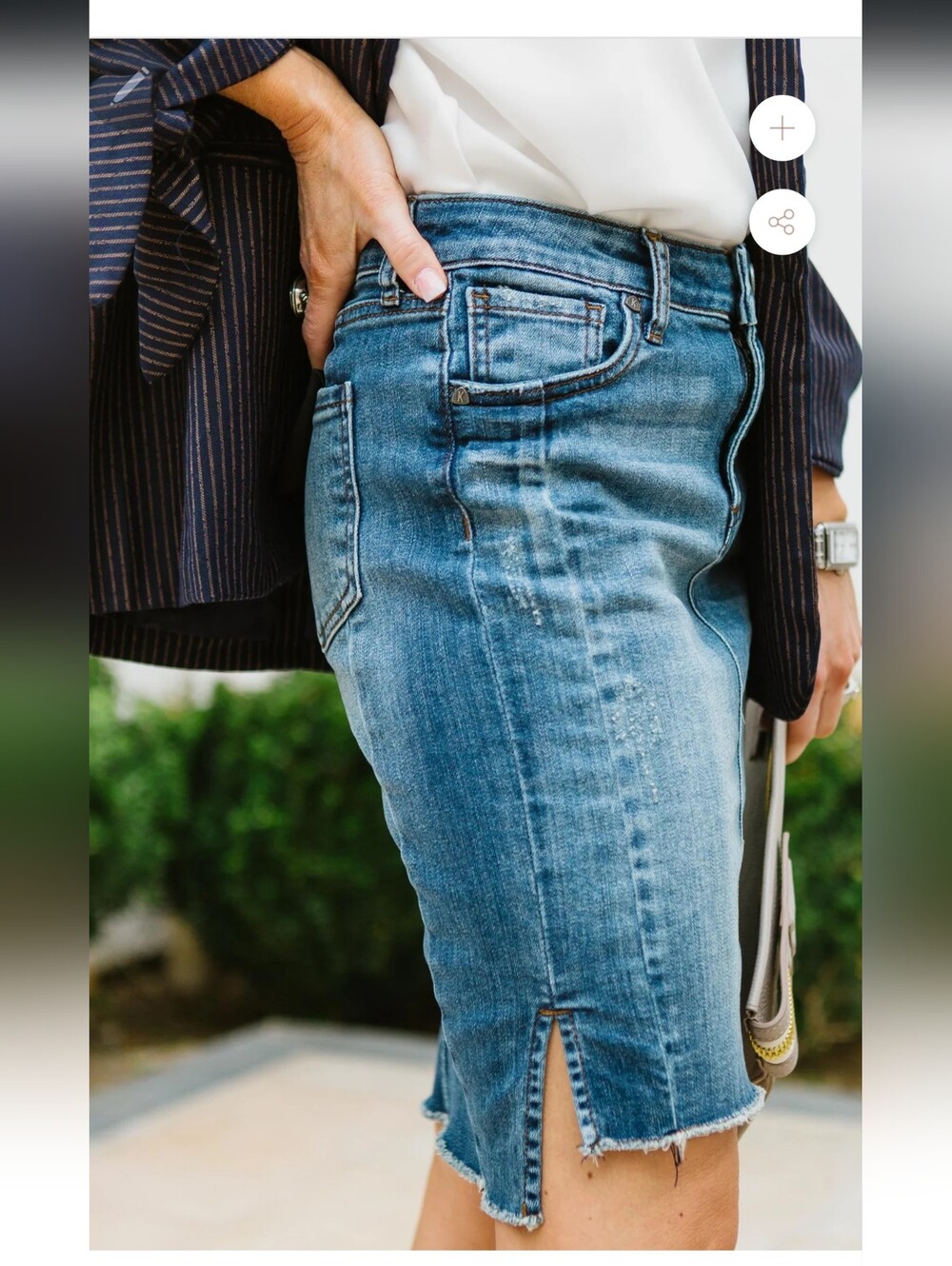 Kut From The Kloth Classic Denim Pencil Skirt - Blue - Picture 2 of 7
